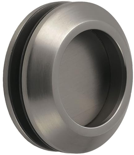 KWS 525035 Schiebetürmuschelpaar 5250 rund, Glasstärke 8-13 mm, Edelstahl-Effekt,
