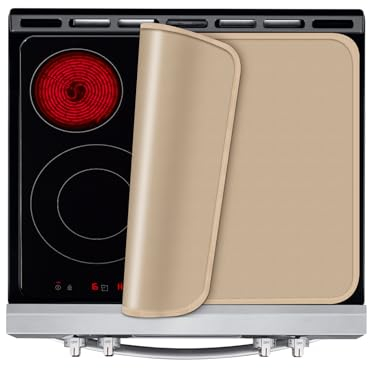 KitchenRaku Protection Plaque Induction,Protection Plaque de Cuisson Magnétique, Protege Plaque Induction Silicone Anti-rayures Pour Cuisinière à Induction (Brun, 61x53cm)