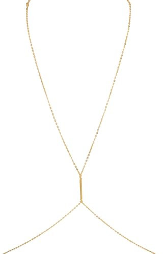 Catena per Il Corpo con Lingotto D'Oro NICENEEDED, Catena per Il Petto Del Bikini, Catena per Pancia Catena per Vita Catena per Imbracatura per Reggiseno per Donna Decorazione per Feste In Discoteca