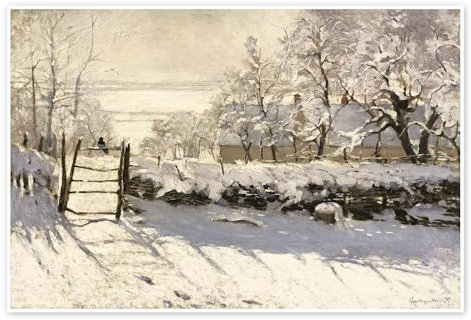 Die Elster Poster von Claude Monet 100 x 70 cm Wandbilder Wanddeko