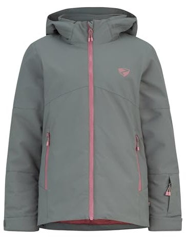Ziener Kinder AMAJA Ski-Jacke/Winterjacke | warm, atmungsaktiv, wasserdicht, green mud, 140