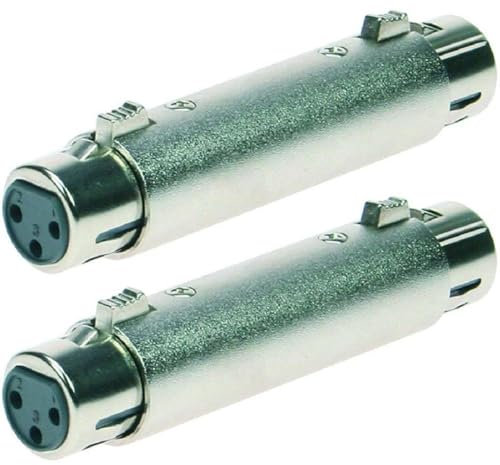 Adam Hall 2 x Connectors K4A XF3 XF3 Ganzmetall Adapter Verbinder Konverter - XLR 3 pol Female Kupplung auf XLR 3 pol Female Kupplung Buchse