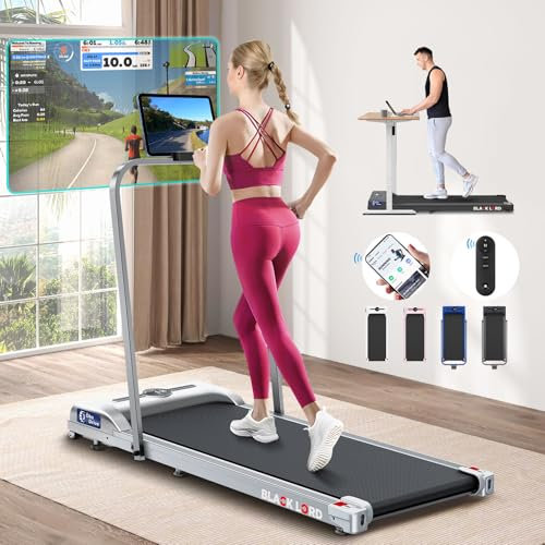 BLACK LORD Walking Pad, Treadmill for Home, Under Desk Treadmill with LED Display & Bluetooth Speaker & Remote Control, Running Machine 1-9KM/H or 1-12KM/H, 120KG Capacity, No Assembly