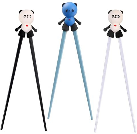 3 Paarer Essstäbchen Kinder, Kinder Training Stäbchen,Panda Kinder Stäbchen,Lernen Essstäbchen Helfer für Anfänger,Kleinkinder,Kinder