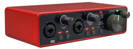 Vesdrtyr Interfaz de audio profesional 2i2 (3ª generación), tarjeta de sonido USB externa, amplificador de auriculares, preamplificador de micrófono