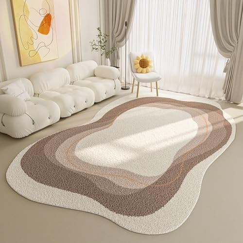 TTOUDRY Teppich mit unregelmäßiger Form, Wohnzimmerteppich, Rutschfester weicher Schlafzimmerteppich, waschbarer Wohnzimmer-/Schlafzimmerteppich