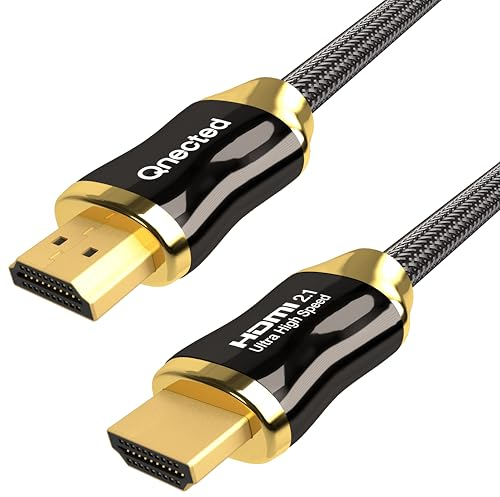 Qnected HDMI 2.1 cavo 1,5 metri | Ultra High Speed | 4K 120Hz e 144Hz, 8K 60Hz Ultra HD | 48 Gbps | Adatto per PS5, Xbox Series X & S | Charcoal Black