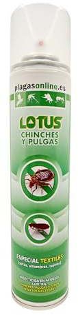 Insecticida Para Eliminar Chinches Pulgas y Otros | Especial Tejidos Colchones Sofás Muebles | Spray Aerosol 300ml