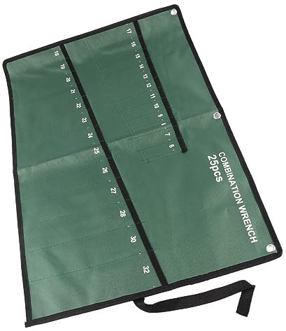 WPKD BLUEIY Wrench Roll,Tool Roll Bag,Multi-Pocket Canvas Roll Up Tools,for Home Spanner Plier Wrench Hand Tools Holder(Green,25 Pockets,67 * 49.3cm)