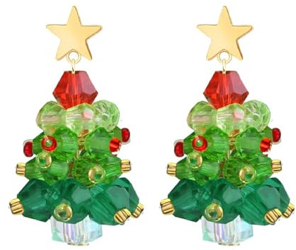 Weihnachtsohrringe Silber 925, Ohrringe Weihnachten, Silber Weihnachtsbaum Tropfen, Weihnachten Silber Baumeln Ohrringe, Ohrringe Weihnachten Thanksgiving Schmuck Geschenk