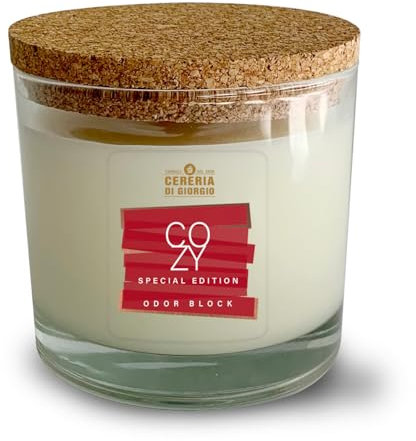 Vela de cera vegetal y vegana en vaso con tapa de corcho - Naranja y canela - Duración 50 horas - Cereria di Giorgio