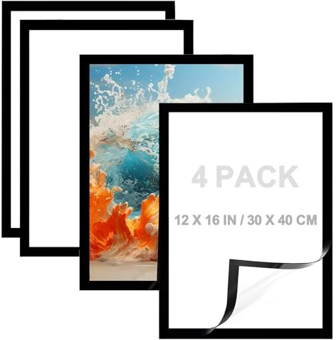 QHKLEW 4 Stück Diamond Painting Rahmen, 30x40 cm Diamant Malerei Bilderrahmen, Selbstklebender Magnetischer Bilderrahmen, für Diamant Malerei Wanddekoration, Innenmaß 25x35cm