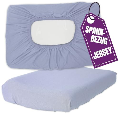 Jersey Nackenkissen Bezug 30x50 cm Himmelblau - Kissen Spannbezug Elastisch - Baumwolle Kissenbezug für Gesundheitskissen und Nackenstützkissen