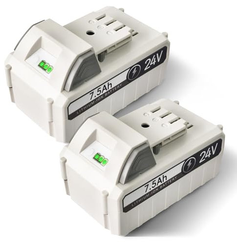CPY 7,5 Ah 24 V Akku, 2 Stück, Ersatz für Sun Joe Werkzeuge, kompatibel mit 24 V kabellosen Elektrowerkzeugen, 24 V Lithium-Batterie, 24 VBATLTW 24 VBAT X2SB18