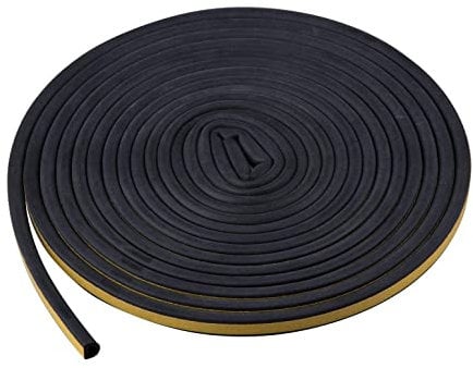 Swiixxer Bande D'Isolation de Porte de Bande D'éTanchéIté Auto-AdhéSive 5M Noir en Forme de D Bande de Colle de Joint de Porte de Voiture pour Porte et FenêTre