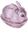 Ideen mit Herz Glas-Hase | 2-teilig | mit abnehmbarem Deckel | Glasschale | Dose | Ostern | Oster-Deko (Altrosa)