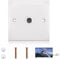 TV Aerial Socket Coax Wall Faceplate TV FM Coaxial Aerial Wall Socket Plate Outlet 50 60HZ Junction Flame Retardant Materials for Reliable FM Radio Connections(White Single)