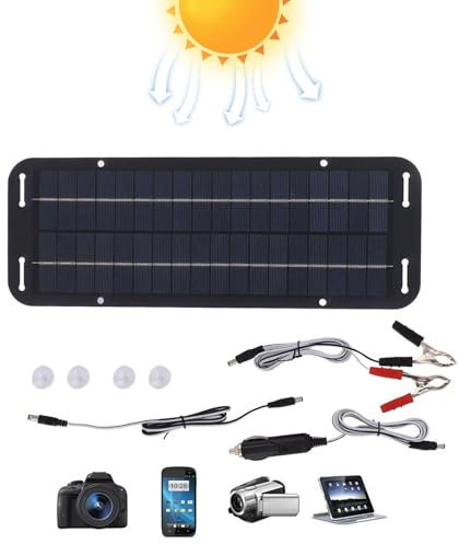 Chargeur Solaire - Batterie de Voiture de Chargement Solaire, Charge de Filet 12V / 24V | Protège Le Allume-Cigare à la Batterie de la Perte de Puissance
