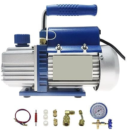 JVDDI Pompa per Vuoto HVAC Refrigerante Pompa A Vuoto FY-1H-N Aria Condizionata Pompa A Vuoto for 1P Aria Condizionata Pompa A Vuoto R410 R134a R22(with Accessories)