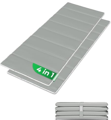 4in1 Strandmatte von StarK® - Faltbare Camping Isomatte 190cm x 60cm - Wasserhängematte für Pool und Strand – Gepolsterte Auflage für Gartenliege - Bequeme Sonnenliegen Auflage (Hell-Grau)