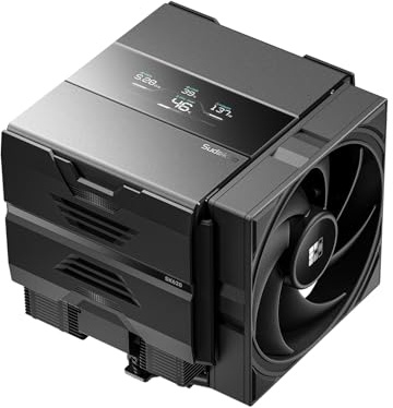 Sudokoo SK620V Cpu Air Cooler : AM5 Exclusive CPU Cooler with Digital Display - 6 Heatpipes PC Cooler, Dual Tower, Slide-In Mounting, 120mm PWM Quiet Fan, 5 Years Warranty