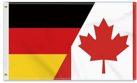 Große 90×150 CM Kanada Deutschland Flagge, großes 150D Deutsch kanadischen Freundschafts banner,Strapazierfähige Deutschlandfahne Doube-Seitendruck Dekor Messingösen large Canada