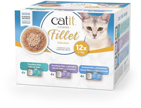 Catit Cuisine Tuna Fillet Variety Pack, Wet Cat Food for Adult Cats 1x75g
