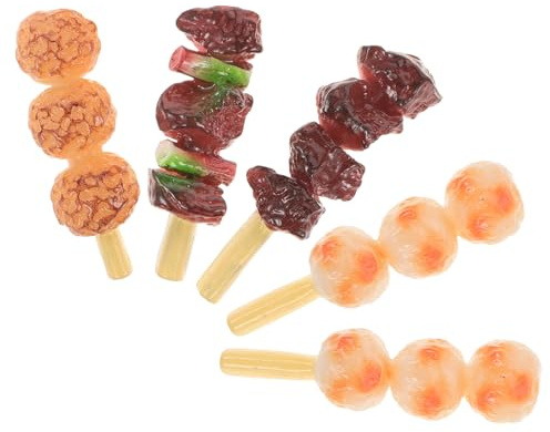 Supvox Falsche Grillspieße 5 Stück Realistisches Grillfleisch Spielzeug Kindergrill Lebensmittelspielzeug Früherziehung Partydeko