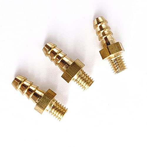 Set di 5 connettori for tubo flessibile in ottone - Filettatura maschio metrica for raccordi for tubi flessibili con diametro esterno di 3/4/5/6/8/10 mm(M5x0.8 to 4mm)