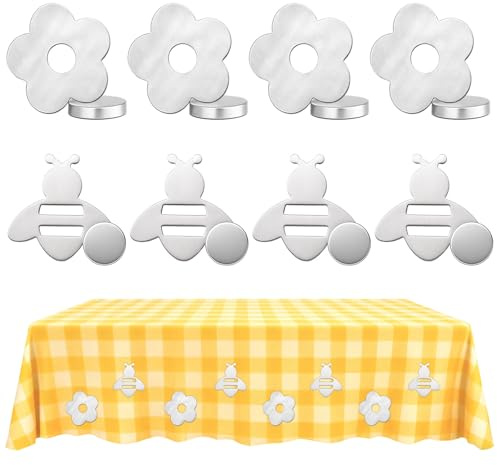 Druuzyl Tischdeckenbeschwerer für Draußen 8 Stück Extra Schwer Tischdeckenklammern Magnet Tischdecken Beschwerer Draußen Drinnen Tischdeckenhalter für Camping Hochzeit Garten Picknick
