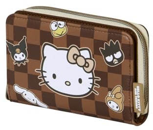 Hello Kitty Squares-Brieftasche, Braun, 15 x 10 cm