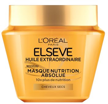 L'Oréal Paris Elseve Masque Nutrition Absolue Cheveux Secs 10x 290ml | Concentré huile de camélia, Tous types cheveux, Gamme Huile Extraordinaire, Soin nourrissant