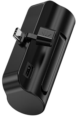 NOVOTECK Power Bank 5000 mAh con Soporte Plegable y Conector USB-C Integrado – Batería Externa Mini de Bolsillo, Indicador LED, Entrada USB-C, Cargador Portátil para iPhone/Samsung/Android