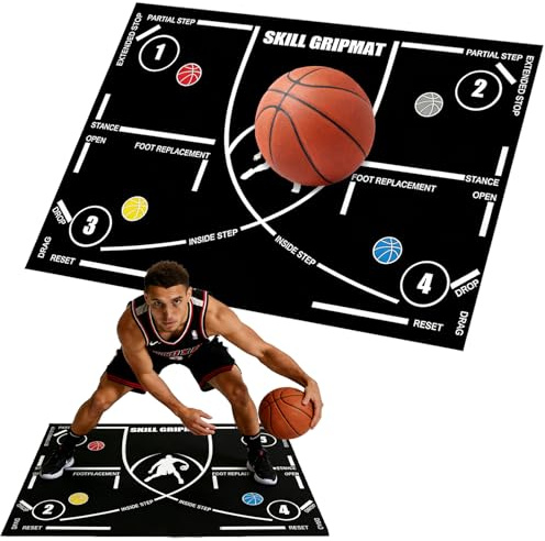 Basketball Trainingsmatte 120×80 cm, Rutschfeste Dribbling- & Footwork Trainingsmatte, Geräuscharm, Große Bodenmatte für Schritttraining, Basketball Übungsmatte für Indoor & Outdoor