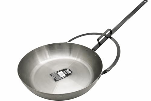 FERRETERIA LEPANTO Sartén para migas, sarten con mango largo, sarten miguera pulida, sartén onda con mango largo (36CM)