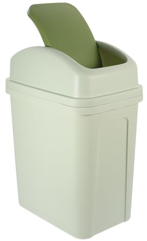 CLISPEED Poubelle Couvercle Basculant 30 Litres Plastique Épais Vert Clair Fonctionnelle Cuisine et Salle de Bain Style Compact