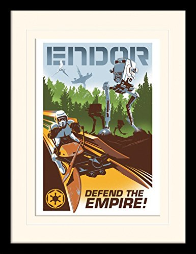 1art1 Star Wars Poster Endor Gerahmtes Bild Mit Edlem Passepartout | Wand-Bilder | Im Bilderrahmen 40x30 cm