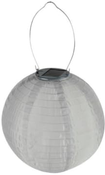 Perel Solar-Gartenlaterne, weiß, Ø 25 cm, für stimmungsvolle Abende