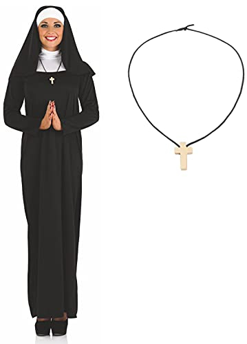 Fun Shack Nonnenkostüm für Damen, Perfekt für Fasching, Karneval und Halloween, Klassisches Nonnen Design, S