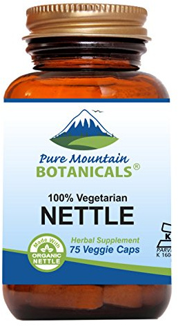 Pure Mountain Botanicals Stinging Nettle Leaf Capsules - Kosher Vegan Nettle Capsules with 500mg Organic Stinging Nettles Leaf