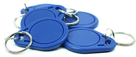 NFC Anhänger ABS DESFire EV1 Chip 4K in blau - 40 x 32 mm - u. a. für NFC Schließanlagen, 5 Stück