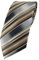 TigerTie Designer Krawatte in braun beige silber anthrazit grau gestreift