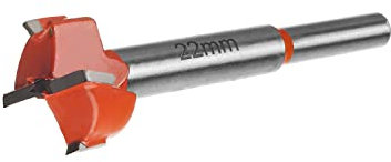 Utoolmart Forstner Holzbohrer Bohrer mit 22 mm Durchmesser Hartmetallspitze Professionelle Holzbearbeitung Lochsäge Holzschneider 85 mm Länge Orange für Scharniersperrholz Rotationswerkzeug 1St