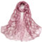Dancila Foulard da donna in seta con stampa floreale, in mussola di seta, sciarpa, foulard 155 x 50 cm, scialle, Rosa porpora, Taglia Unica