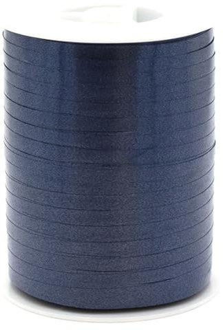 Star Geschenkband Ringelband 5mm x 500m wasserfest - 30 FARBEN in 5/10/19/31/50mm - Dekoband aus Kunststoff - Polyband zum Anbinden von Luftballons - Schleifenband zum Basteln - Dunkelblau