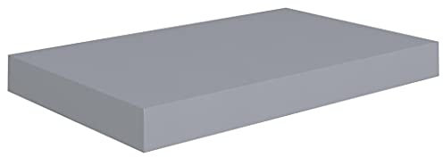 vidaXL Wandregal Schwebend Hängeregal Wandboard Bücherregal Regalbrett Schweberegal CD DVD Regal Wand Dekoregal Grau 40x23x3,8cm MDF