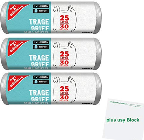 usy G&G Müllbeutel 25L 30er 3er Pack Block