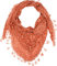 fashionchimp Damenschal mit Zier-Quasten und Muster-Mix Stickerei, Fransen-Schal, Dreieck-Tuch (Bordüre-Rot)