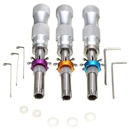 3 STÜCKE Tubikel Kits Locksmith Werkzeuge 7 Pin Erweiterte Verlängerte Röhrenförmige Set für Notfallvorhängeschloss Werkzeugkreuz Ruhm Zufällige Farbe
