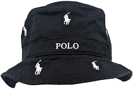 Polo Ralph Lauren Unisex White Pony Allover Bucket Hut, Schwarz (Large/X-Large), Weiss/opulenter Garten